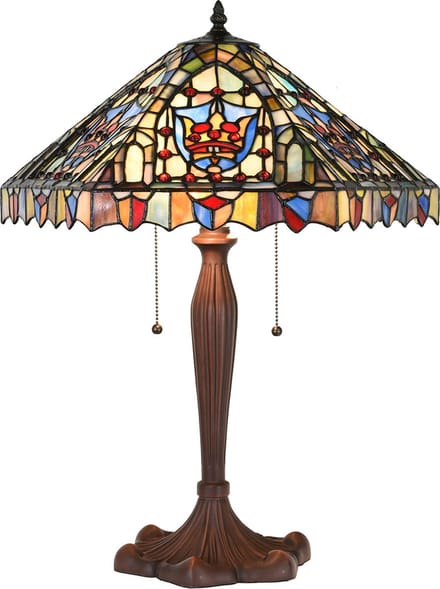 Lumilamp Tiffany Tafellamp Ø 47x60 cm Beige Blauw Glas