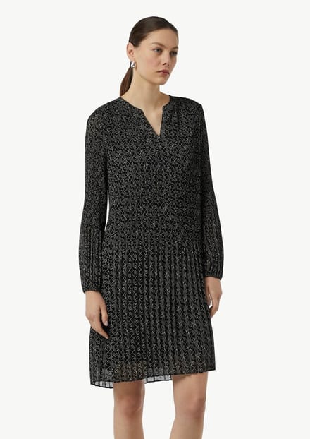 Korte plissé chiffon jurk met V-hals voor vrouwen COMMA