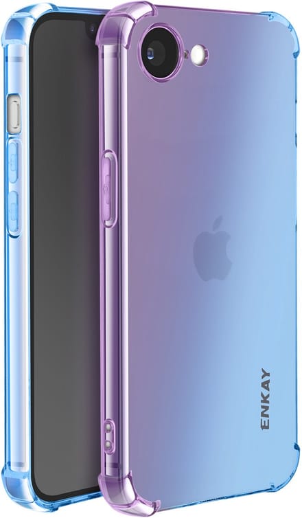 ENKAY, Siliconen hoesje Geschikt voor Apple iPhone 16e met kleurverloop, Blauw