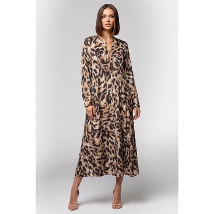 ARKET Greta Aop Dress Brown Größe: 36 | Maxikleider Outlet | Damen | Braun
