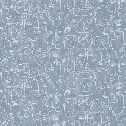 Arty Faces blauw/wit - M412-01