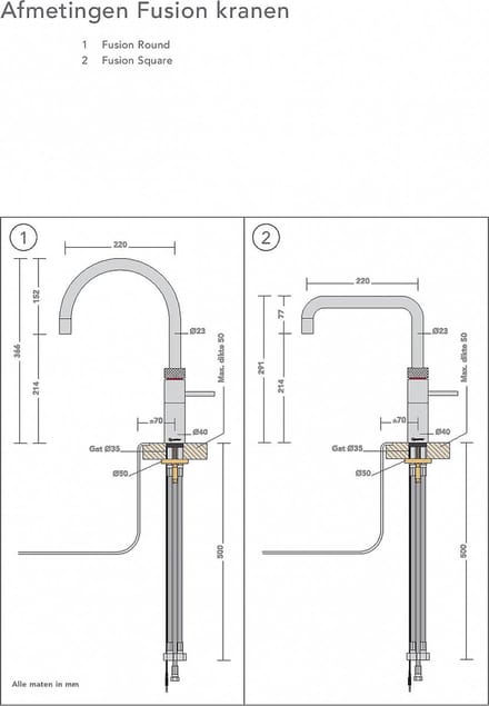 Quooker Fusion Square Zwart met PRO3 Boiler + CUBE