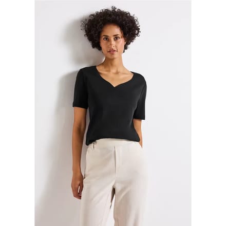 Shirt met hartvormige halslijn