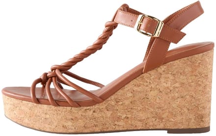 Next - Dames - Forever Comfort® gevlochten sleehakken met bandjes - Bruin