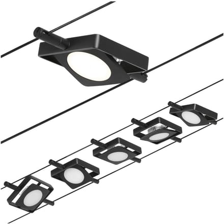 Paulmann 94424 Kabelsysteem compleet LED Zwart (mat), Chroom