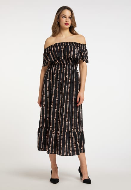 Faina Maxi-jurk met all-over print Dames zwart