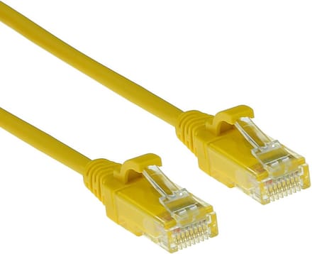 ACT Gele 10 meter LSZH U/UTP CAT6 datacenter slimline patchkabel snagless met RJ45 connectoren DC9810
