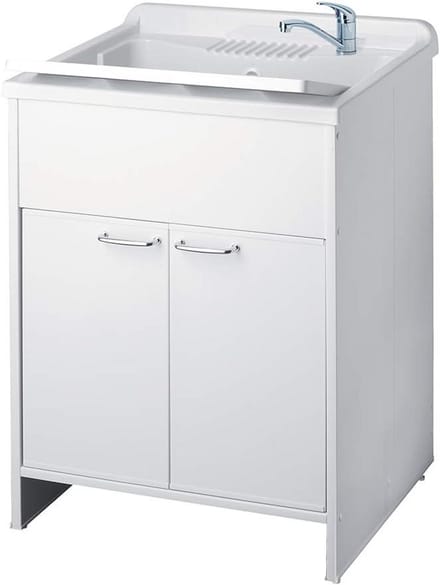 Witte PVC Spoelbak voor Bijkeuken 60x60x39 cm