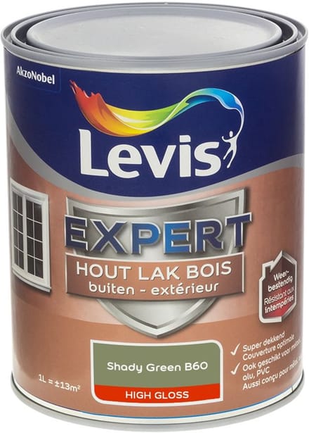 Levis - Expert Hout Lak Buiten High Gloss Mix - Shady Green B60 - Mengverf - 1 L