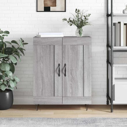 vidaXL - Dressoir - 69,5x34x90 - cm - bewerkt - hout - grijs - sonoma - eikenkleurig