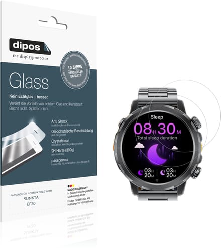 dipos – 2x Pantserfolie geschikt voor SUNKTA EF20 | 9H Screenprotector