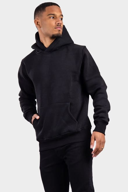 RK BLANK HOODIE BLACK REGULAR FIT