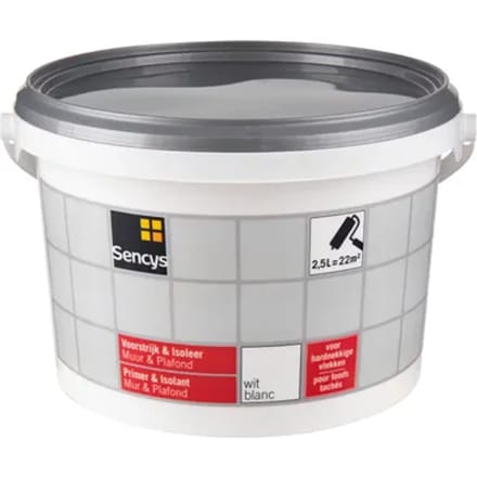 Sencys Voorstrijk & Isoleer Primer - Muur En Plafond - Wit - 2,5l