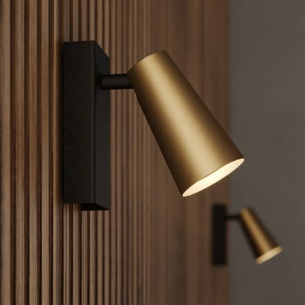 Lucande - wandlamp - 1licht - Metaal - H: 13 cm - GU10 - messing, goud, zwart