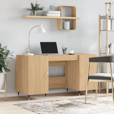 vidaXL - Bureau - 140x50x75 - cm - bewerkt - hout - sonoma - eikenkleurig