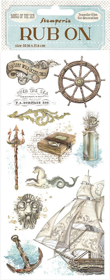 Stamperia - Songs of the Sea Rub-On 4x8,5 Inch Elements (DFLRB50)