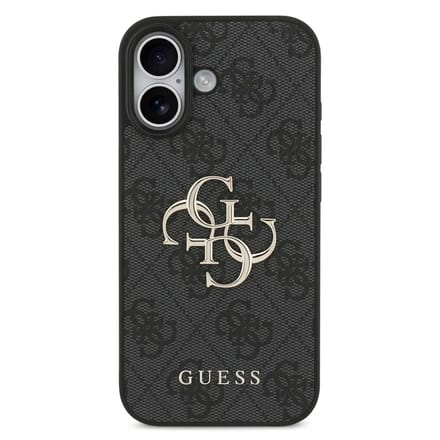 Guess Back Cover - iPhone 17 - Zwart - Big Metal Logo - Slanke pasvorm