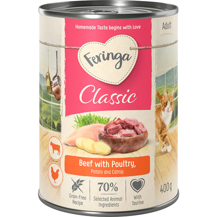 24x400g Feringa Classic Meat Menu Rund & Gevogelte Kattenvoer