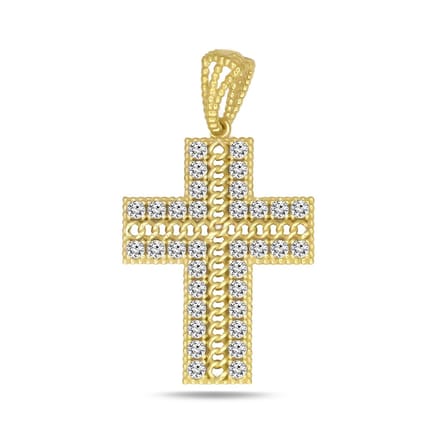 Juwelier Zwartevalk 14 karaat gouden kruis hanger - 14.293