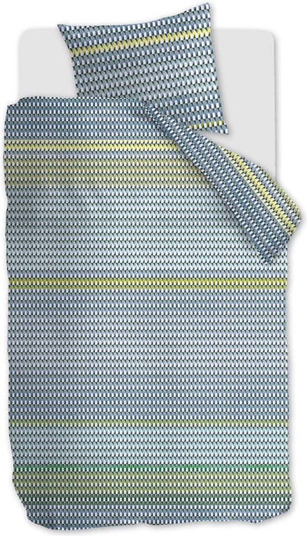 Kardol Rhythm dekbedovertrek - Eenpersoons - 140x200/220 - Blauw Groen