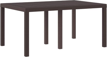 Tuinstafel | Buitentafel | Terrastafe Bruin 150 x 100 x 73 cm poly rattan