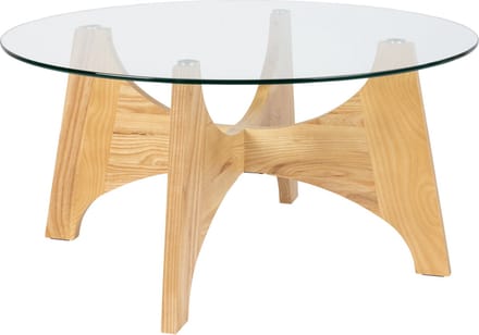Zuiver Kobe Salontafel Rond 80 cm Glas/ Hout - Beige