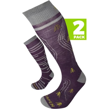 Dames merinowollen sokken Lorpen Mid Eco (x2)