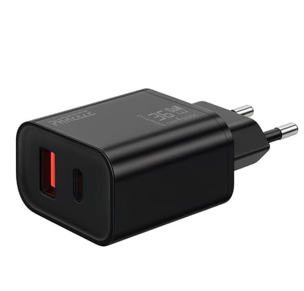 Usb C adapter 35w 2 poorten - Oplader usb & usb C - Snellader - Gan - Zwart - Phreeze