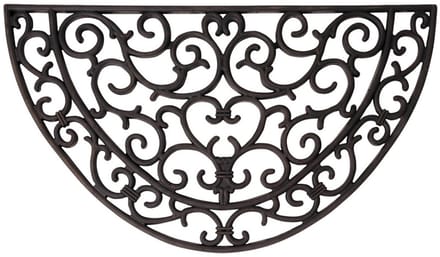 Esschert Design Deurmat - 2x - rubber - schoonloopmat - halfrond - 68 x 40 cm - Deurmatten schoonloopmatten