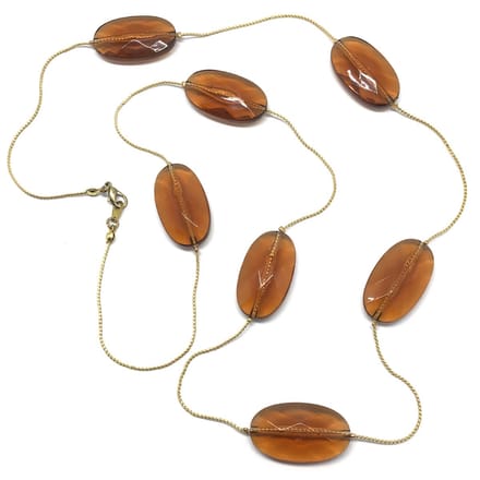 Behave - Goudkleurige ketting - Elegante look - Bruine accenten