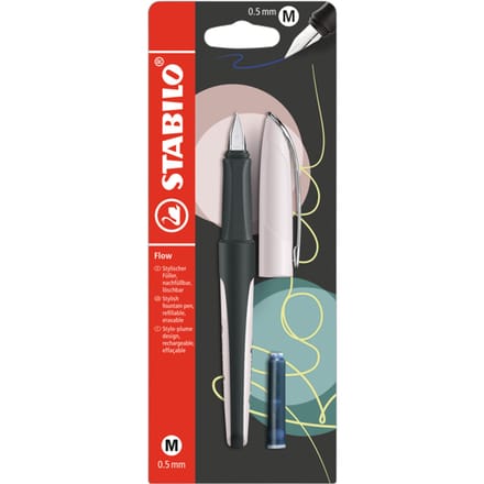 STABILO Flow - Vulpen - Modern Office Edition - Pastel Rosy + 1 Inkt Cartridge