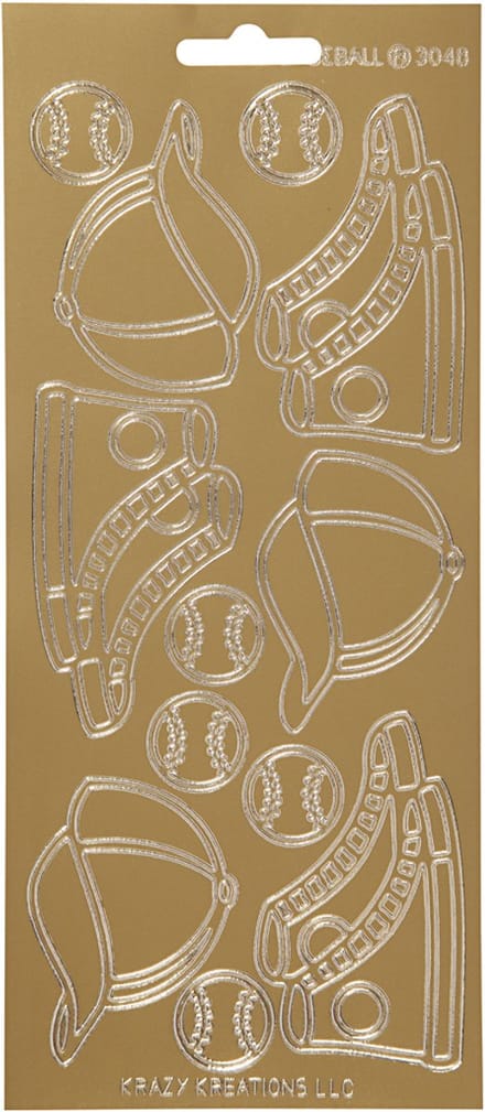 Stickers, sport, vel 10x23 cm, goud, 1 vel