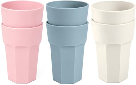 Plasticforte onbreekbare drinkglazen - 9x stuks - kunststof/plastic - mix van 3 kleuren - 520 ml - 13 cm