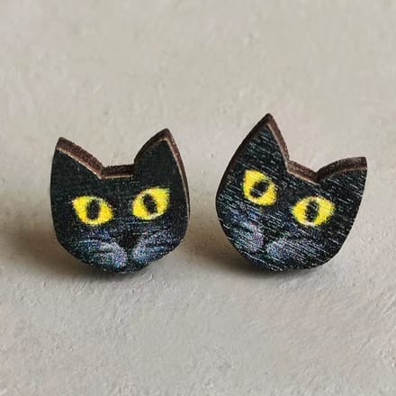 Oorbellen Houten Katten