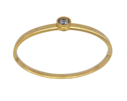 Dames Armband - Goudkleur - Strass - Gepolijst Stainless Steel - 19 cm