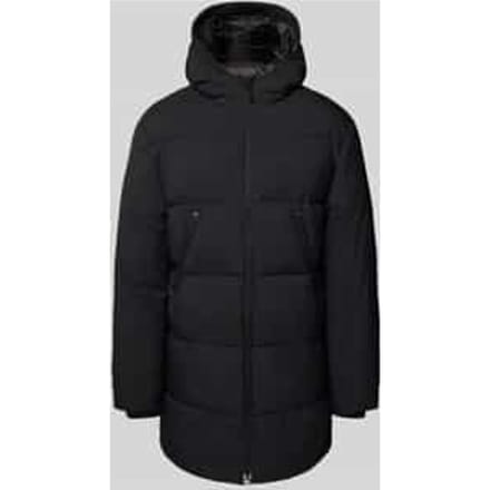 Regular fit gewatteerde lange jas met capuchon