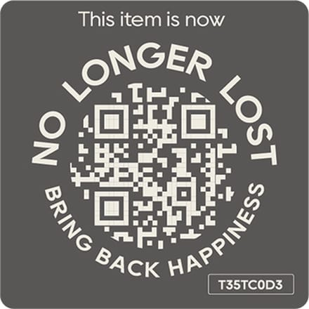 NoLongerLost - Koffer Stickers (x2) - Slimme Sticker groot vierkant (4.5 cm x 4.5 cm) - Donker grijs - Unieke QR code - Tracking