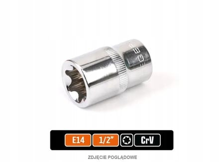 Dopsleutel TORX E14 1/2" CRV Staal - Teger