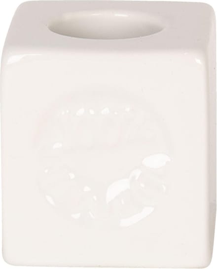 Clayre & Eef Tandenborstelhouder 4x4 cm Wit Keramiek