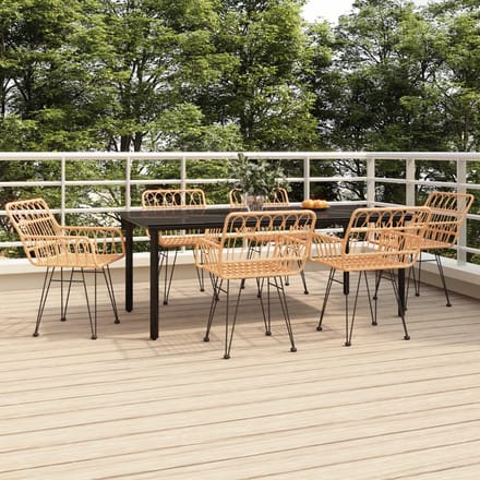 vidaXL - 7-delige - Tuinset - poly - rattan
