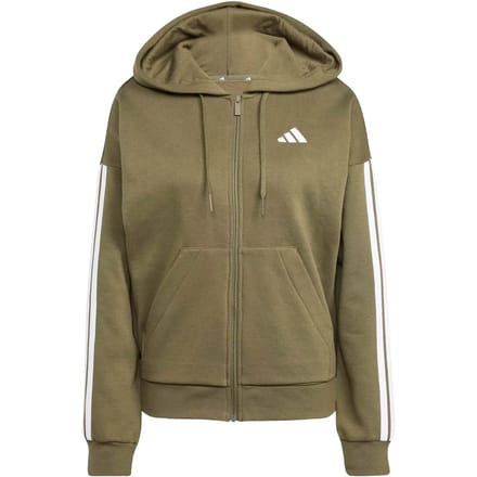 Adidas Essentials 3 Stripes Fleece Sweatshirt Met Rits Groen L / Regular Vrouw