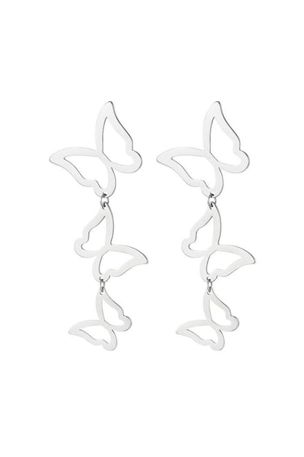 Bijoutheek Oorknoppen Statement Butterflies Zilver
