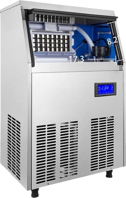 Grijze Professionele Ijs Maker - Ijsblokjesmachine - 12KG - 12L