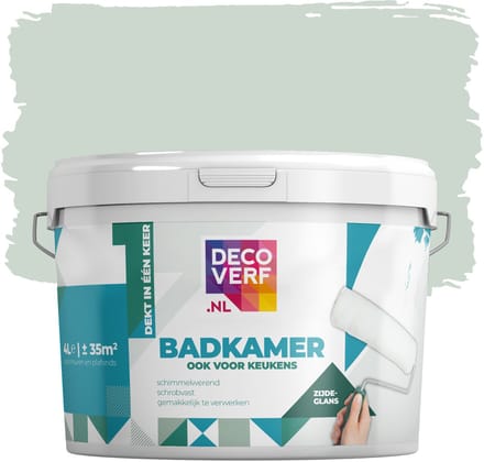 Decoverf badkamerverf witte saliegroen, 4L