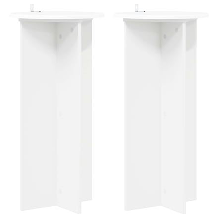 vidaXL - Plantenstand - 2 - st - Wit - Ø40 - x - 80 - cm - Bewerkt - hout