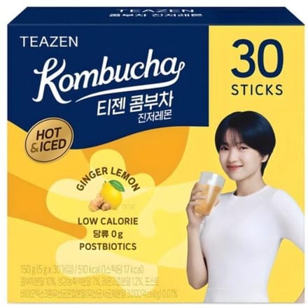 BTS' Jungkook Teazen Kombucha 8 Smaak 5g 30 Sticks per doos Ginger Lemon