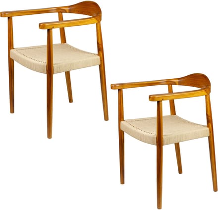 Houten eetkamerstoel - rotan stoel - set