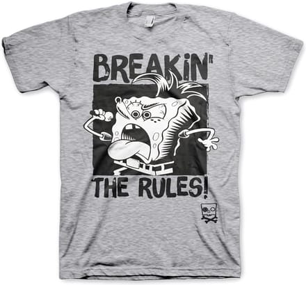SpongeBob SquarePants Heren Tshirt -S- Breakin' The Rules Grijs