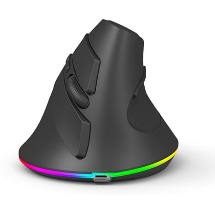 Draadloze Dual-mode Muis 2.4GBT5.1 Computermuis Gamingmuis Ergonomisch Stil Windows zwart
