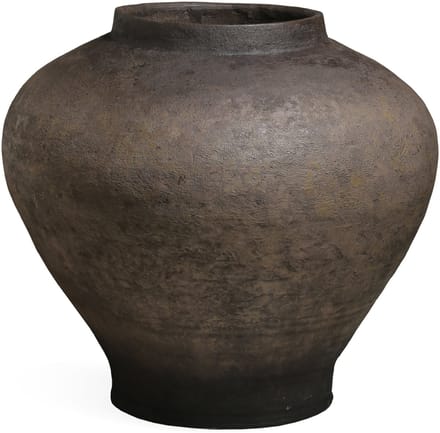 PTMD Nakela Dark Brown Fiber Cement Vintage Jar Pot